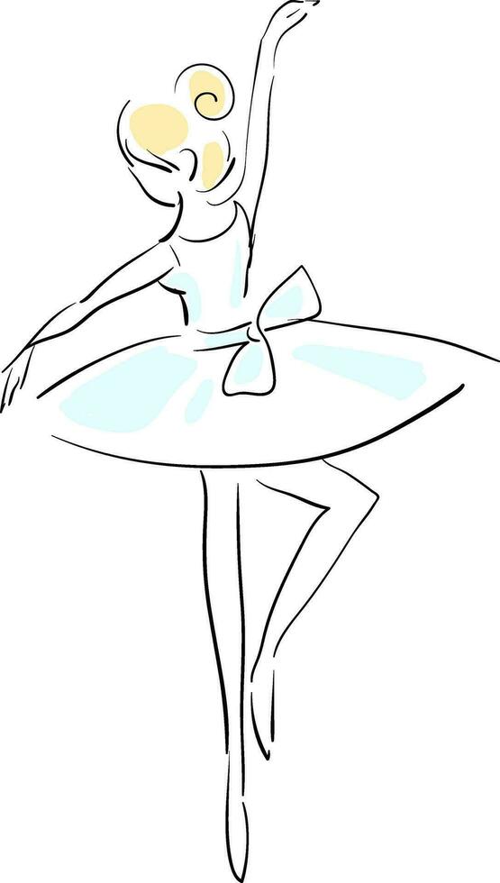 ballerina skiss vektor illustration på vit bakgrund