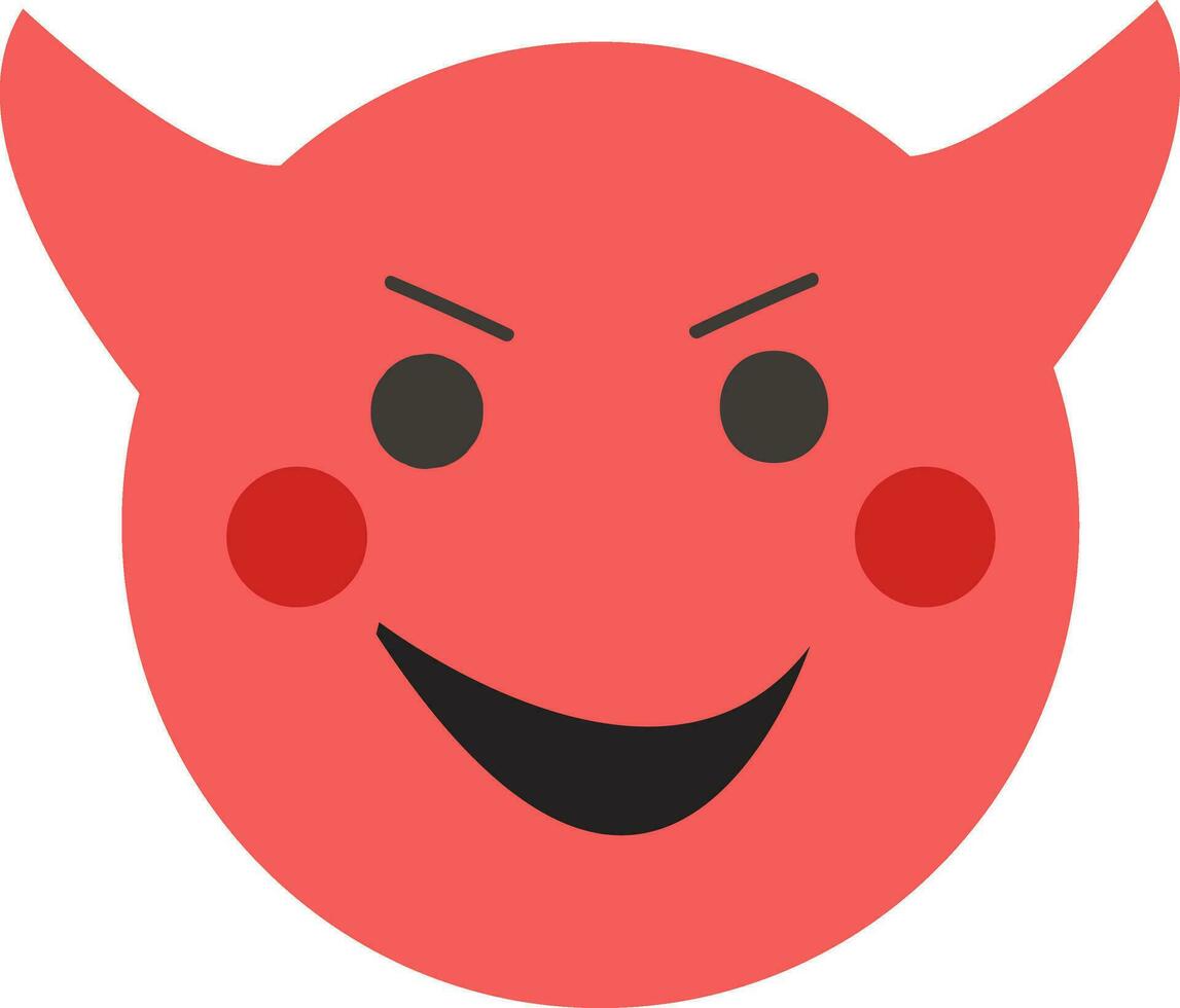 einfach rot Teufel Emoji Vektor Illustration auf Weiß Hintergrund