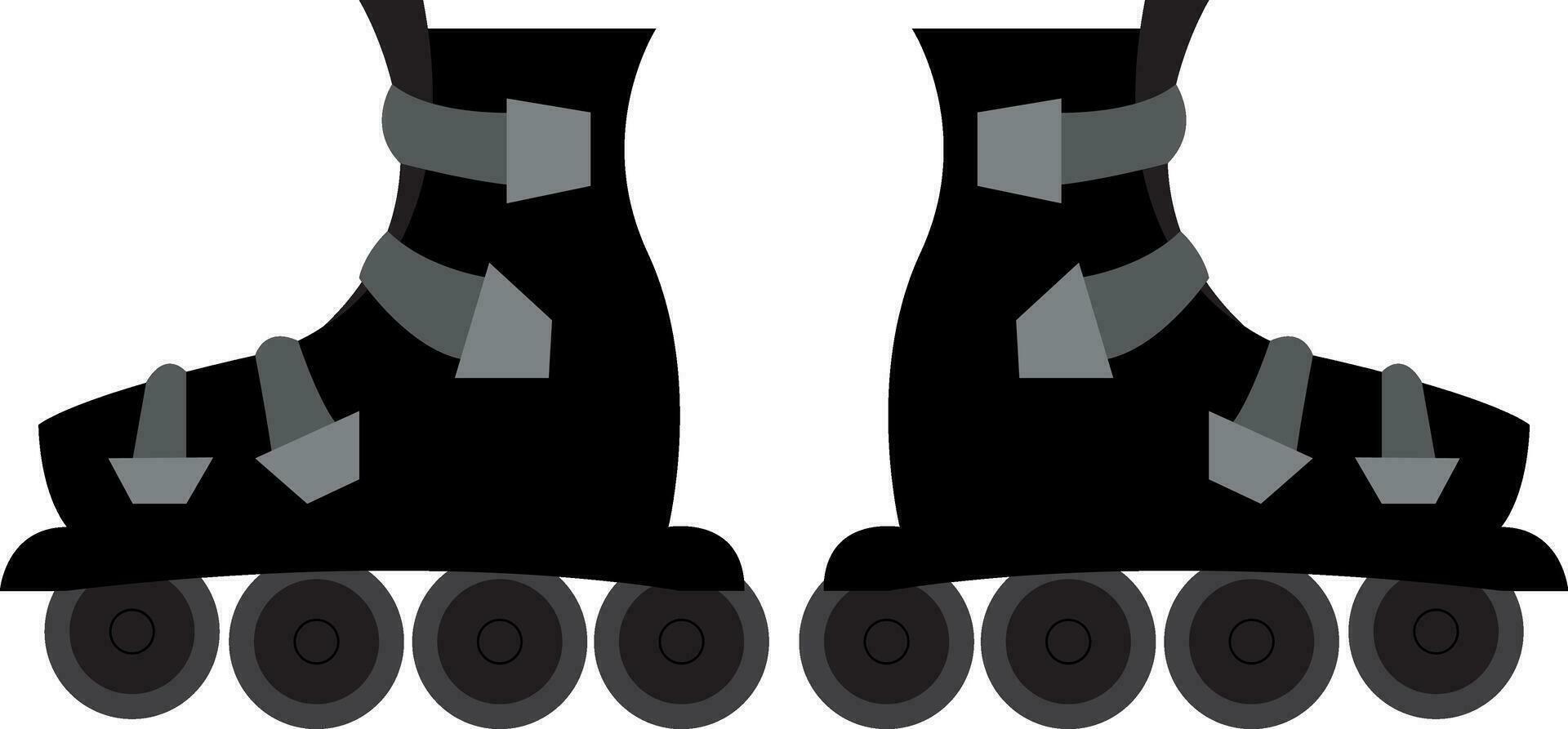 schwarz Walze Rollschuhe Vektor Illustration auf Weiß Hintergrund