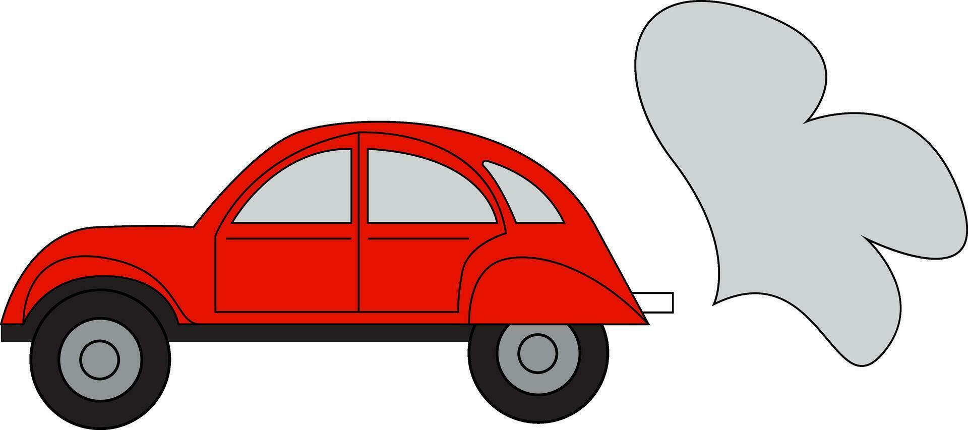 einfach Vektor Illustration von ein rot Auto auf Weiß Hintergrund