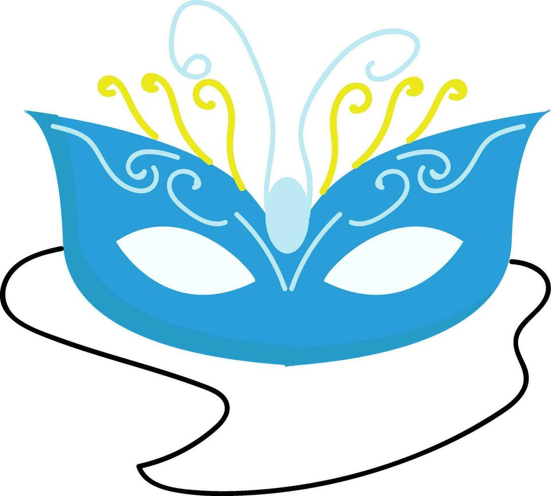 Blau Karneval Maske Vektor Illustration auf Weiß Hintergrund