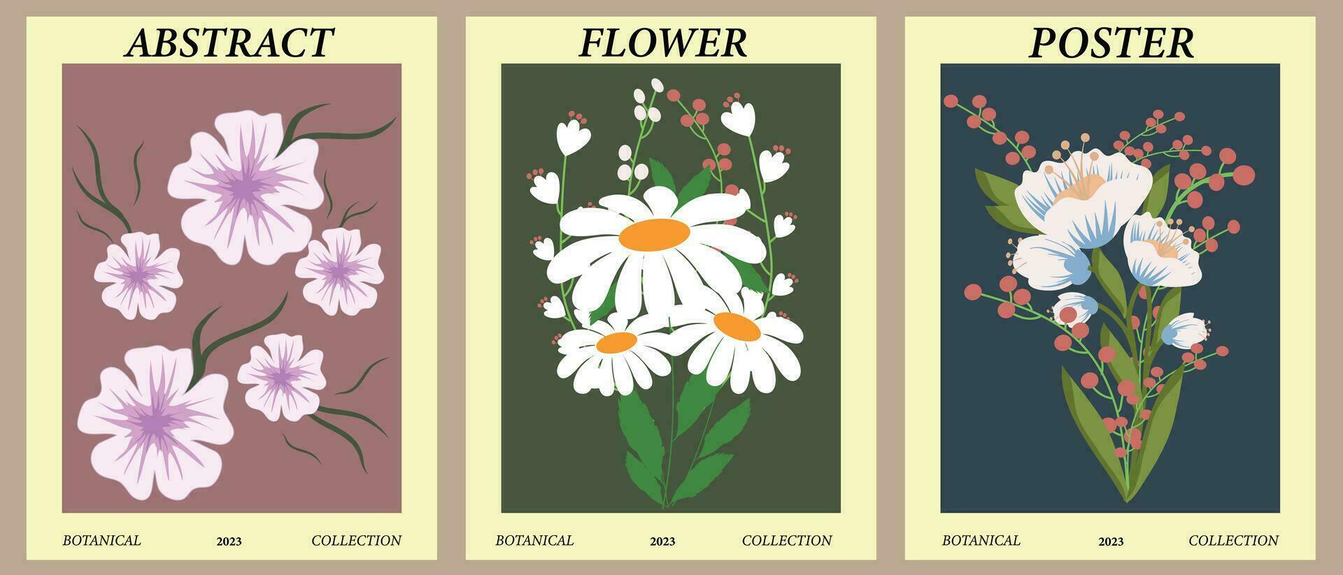Banner Vorlagen mit abstrakt Blumen- Elemente. geeignet zum Poster, Gruß Karte, Einladung, Flyer, Banner, Broschüre, Mauer Dekoration. vektor