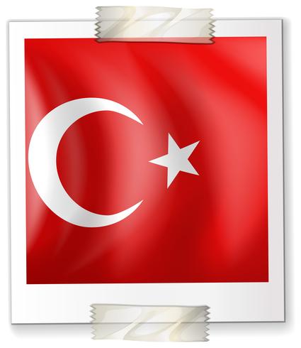 Türkei Flagge auf Papier vektor