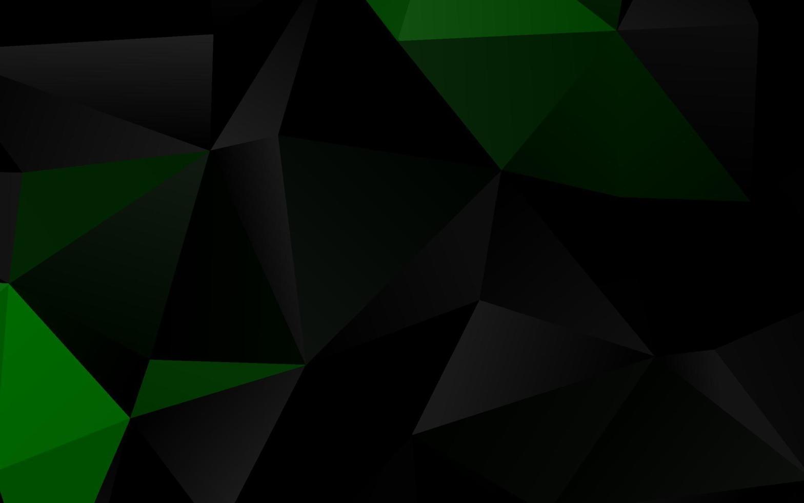 mörkgrön vektor lysande triangulärt mönster.