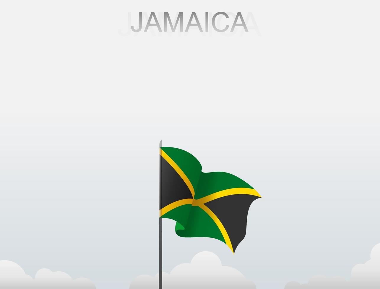 Flagge von Jamaika unter dem weißen Himmel vektor