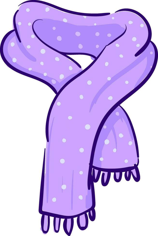 ClipArt av en lila scarf med vit polka design vektor eller Färg illustration