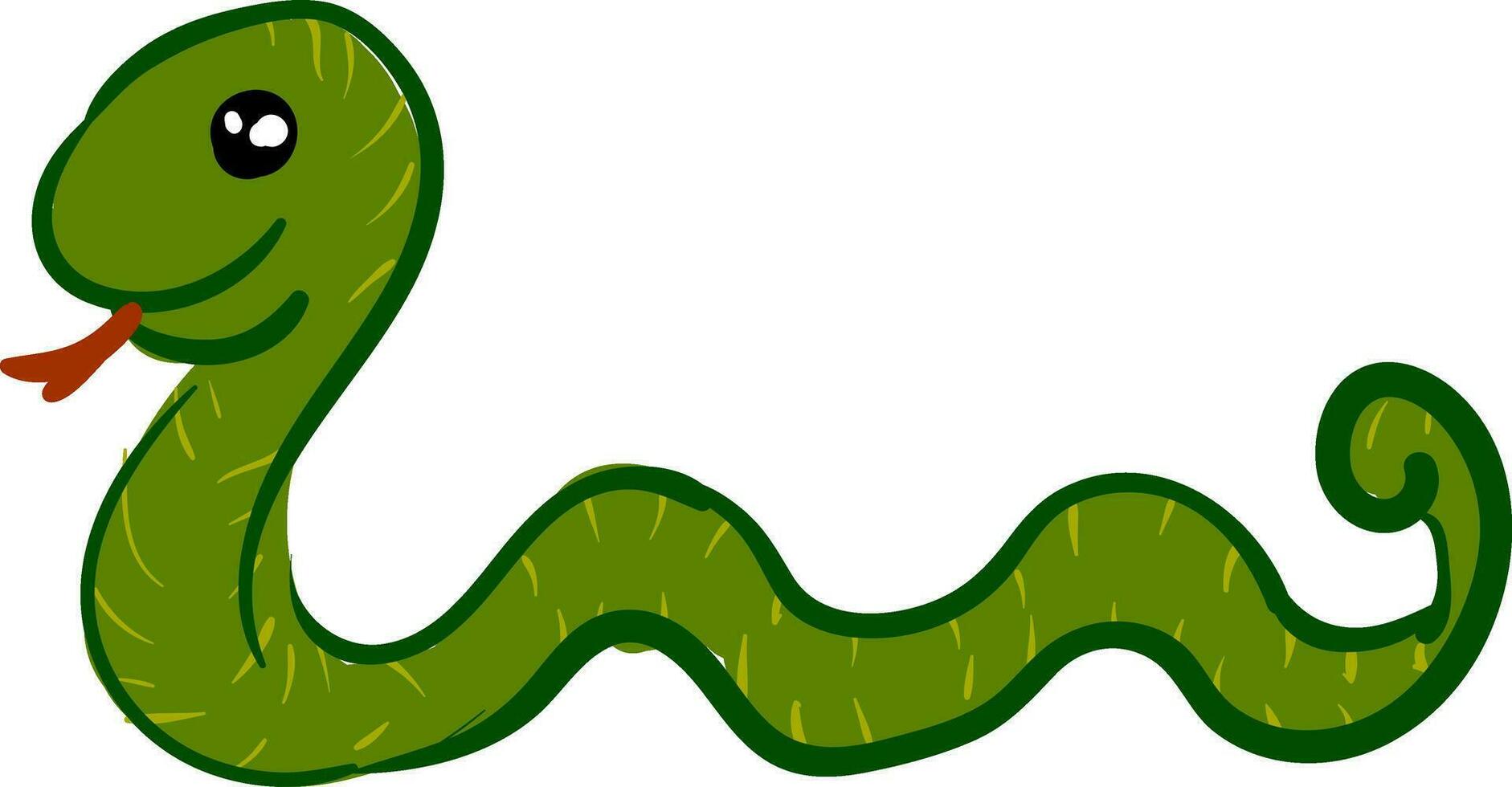 Grün Rutschen Schlange Vektor oder Farbe Illustration