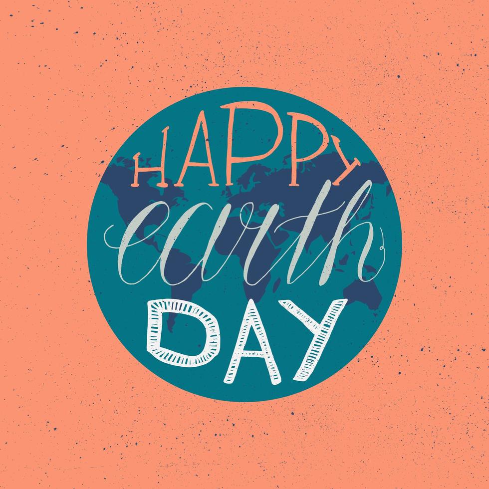 Happy Earth Day Schriftzug vektor