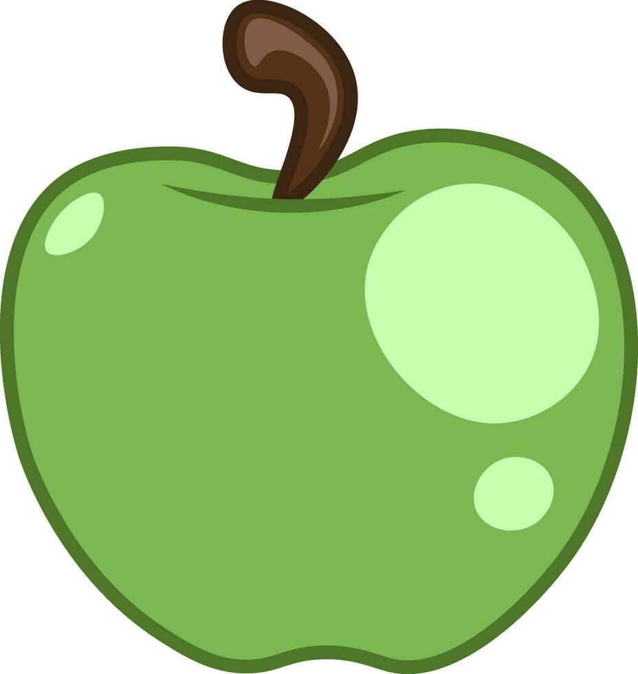 en stor grön äpple vektor eller Färg illustration