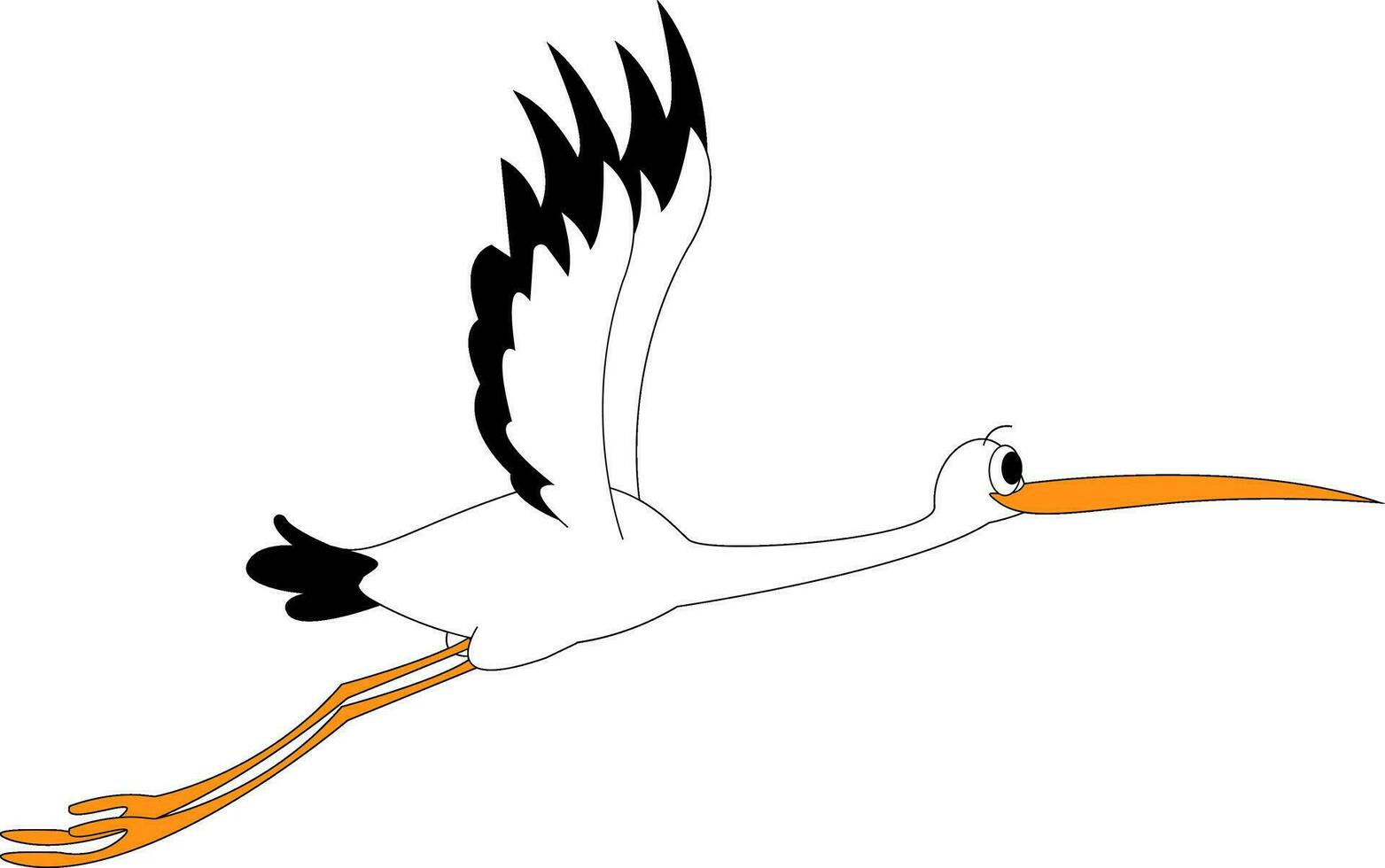 Clip Art von ein Lager Vogel beim Flug Vektor oder Farbe Illustration