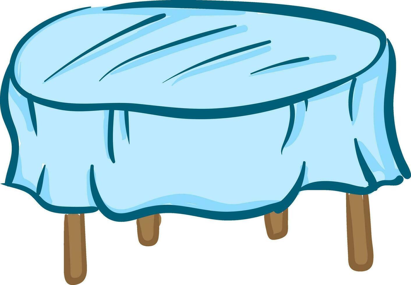 ljus blå bordsduk på en tabell vektor eller Färg illustration