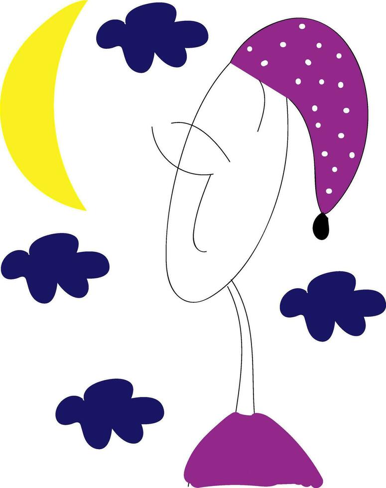 ein Junge im lila Nacht Kleider Vektor oder Farbe Illustration