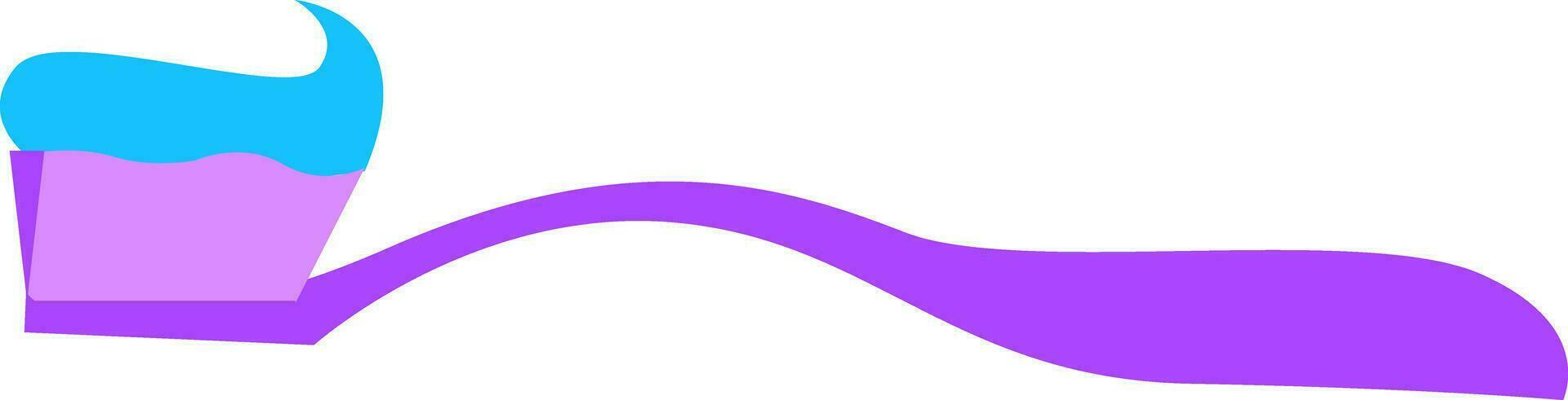 en lila tandborste med tandkräm är redo för pensling upp de tänder vektor Färg teckning eller illustration