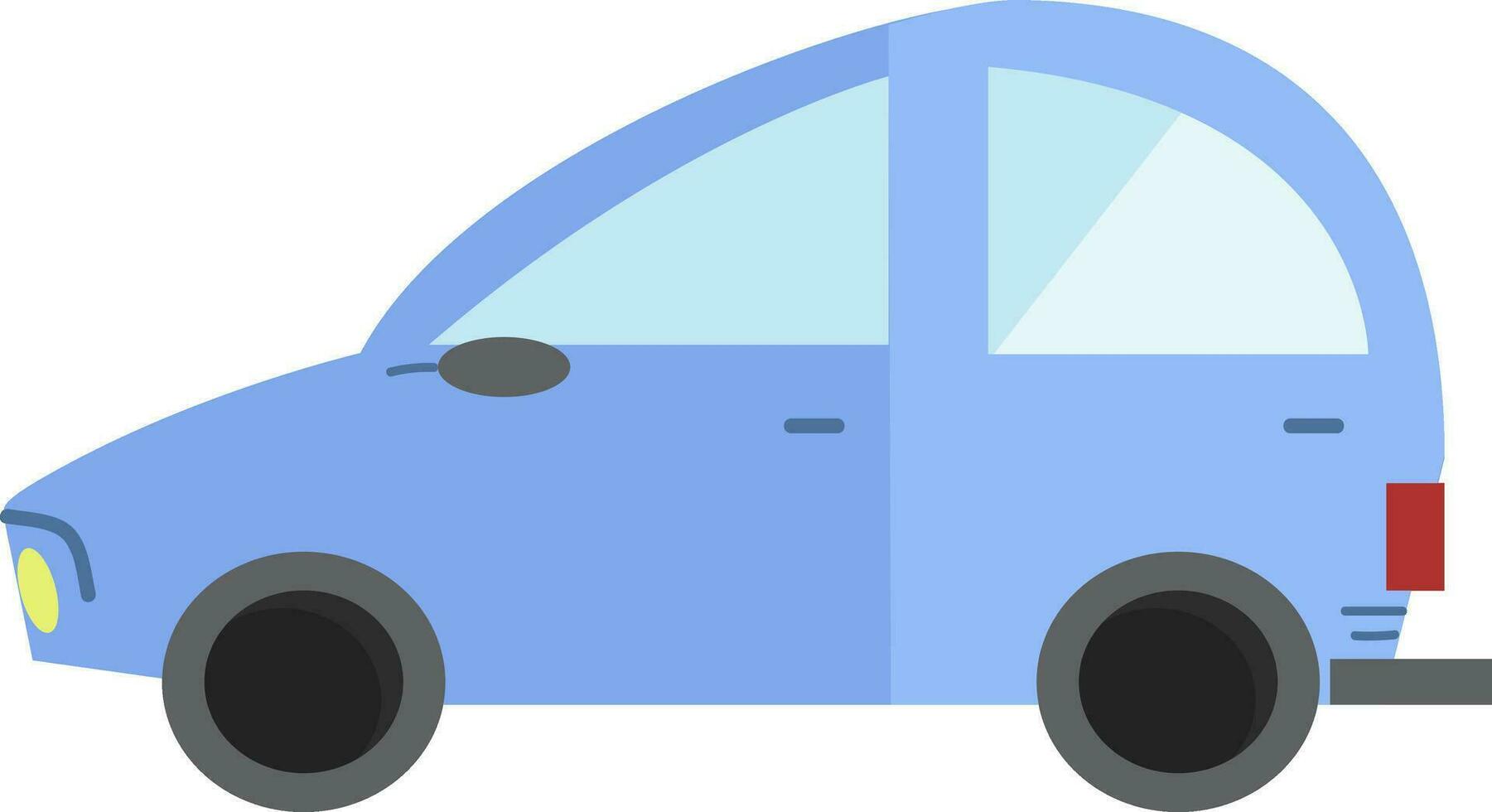 ClipArt av en blå passagerare bil rullande på de väg vektor Färg teckning eller illustration