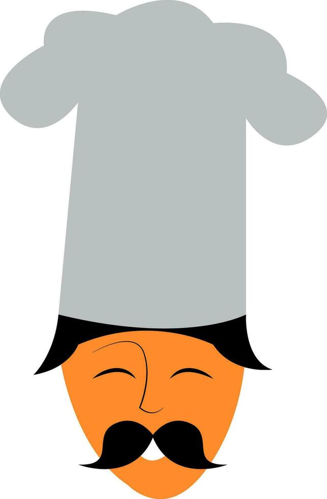 ClipArt av de ansikte av en Lycklig kock med hans lång mustasch vektor Färg teckning eller illustration