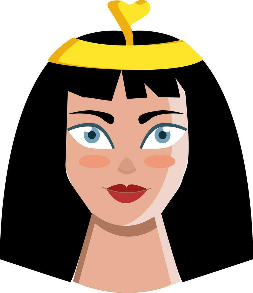 drottning cleopatra de linjal av rike av egypten och var känd för henne skönhet vektor Färg teckning eller illustration