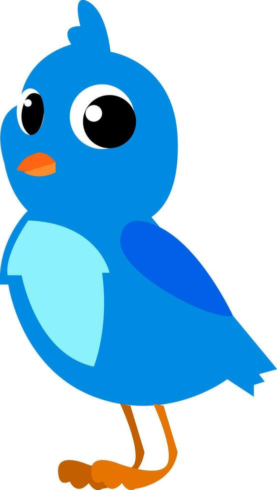ein süß wenig klein Vogel mit Blau Gefieder und Orange Rechnung Vektor Farbe Zeichnung oder Illustration