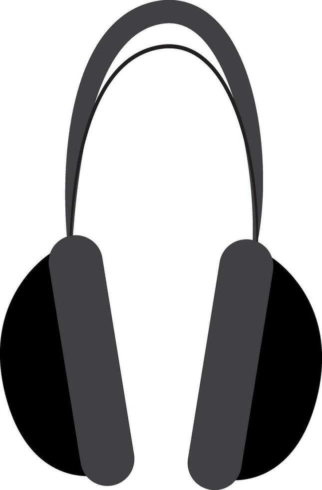 ein schwarz kabellos Karikatur Kopfhörer zu genießen Klang und Musik- Vektor Farbe Zeichnung oder Illustration