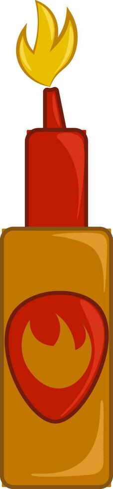 ein Flasche von würzig Chili Soße bekannt wie heiß Soße hinzugefügt zu Rezepte Vektor Farbe Zeichnung oder Illustration