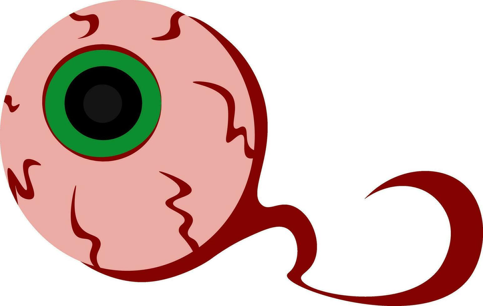 ClipArt av ett eyeball med vener grön elev och Övrig detaljer vektor Färg teckning eller illustration