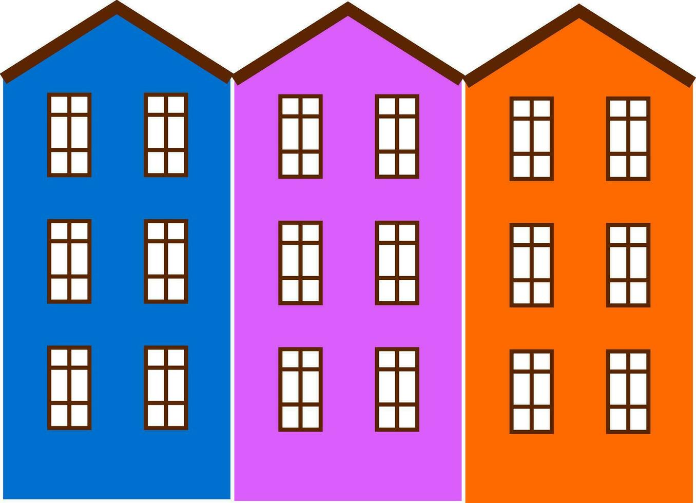 Wohnung Gebäude gemalt im hell Farben Vektor Farbe Zeichnung oder Illustration