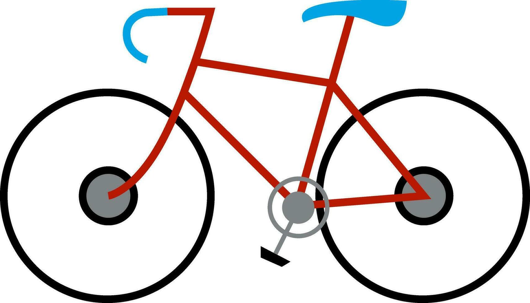 ClipArt av en färgrik trendig cykel med blå sittplats och hantera vektor Färg teckning eller illustration