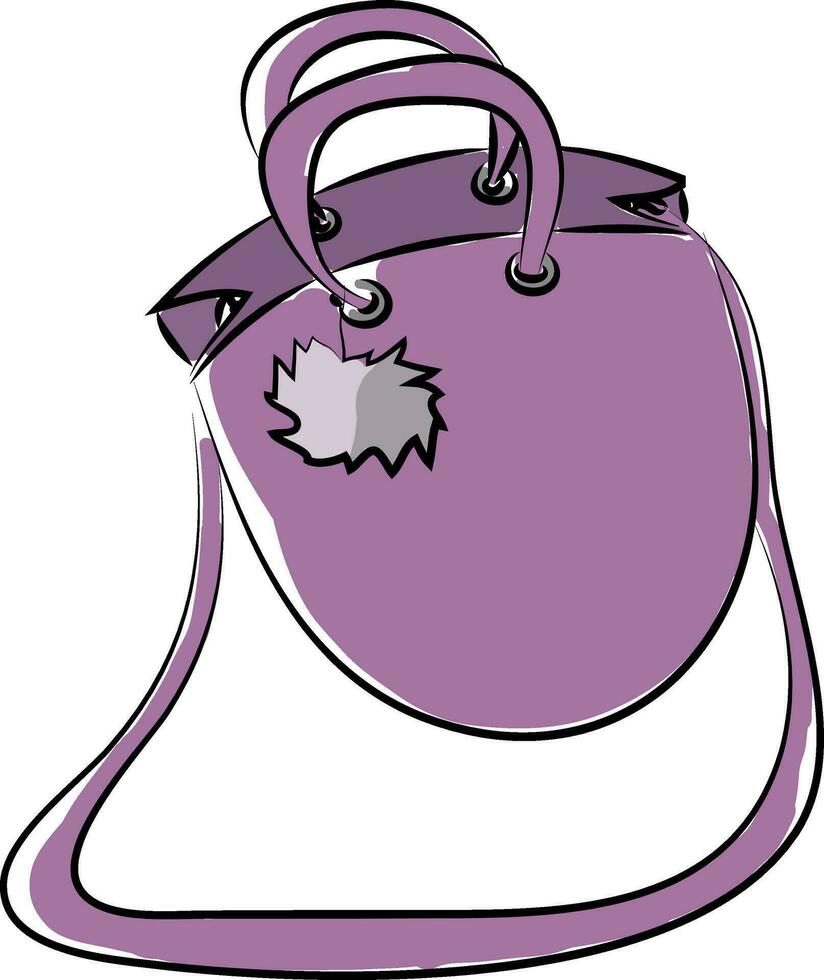Gemälde von ein lila Schlinge Tasche mit runden Griff Vektor Farbe Zeichnung oder Illustration
