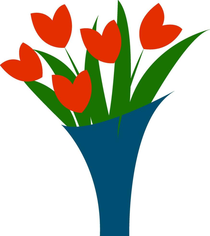 ein rot Blume Strauß Vektor oder Farbe Illustration