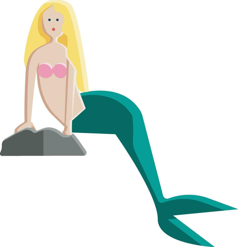 ClipArt av en sjöjungfru vektor eller Färg illustration