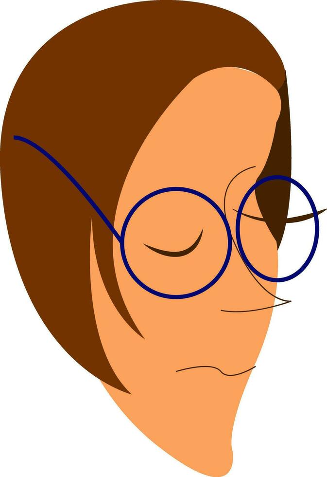 flicka med blå glasögon vektor eller Färg illustration