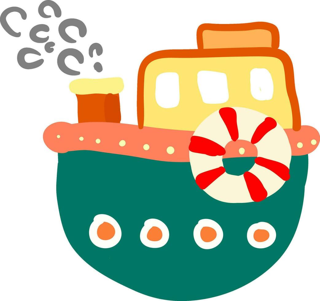 tecknad serie av en färgrik båt vektor eller Färg illustration