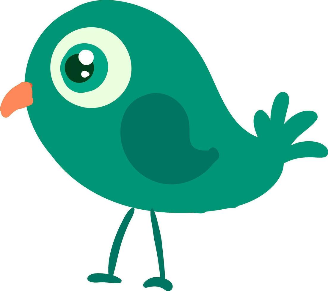 ein Grün Gehen Vogel Vektor oder Farbe Illustration