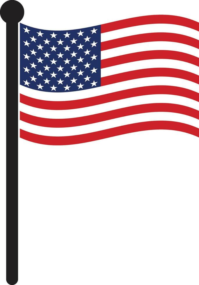 vinka amerikan flagga vektor isolerat på vit bakgrund . USA flagga vinka