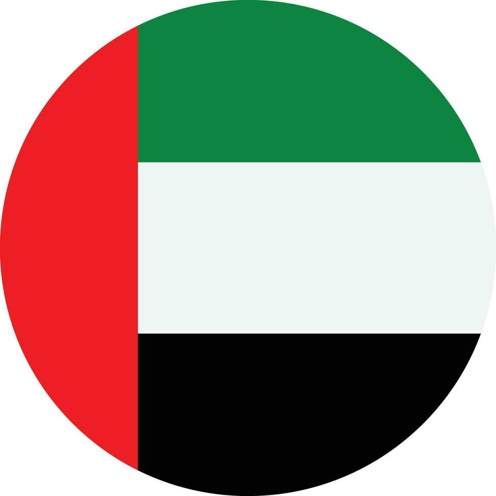 runden vereinigt arabisch Emirate Flagge Vektor isoliert auf Weiß Hintergrund . runden National Flagge von VAE