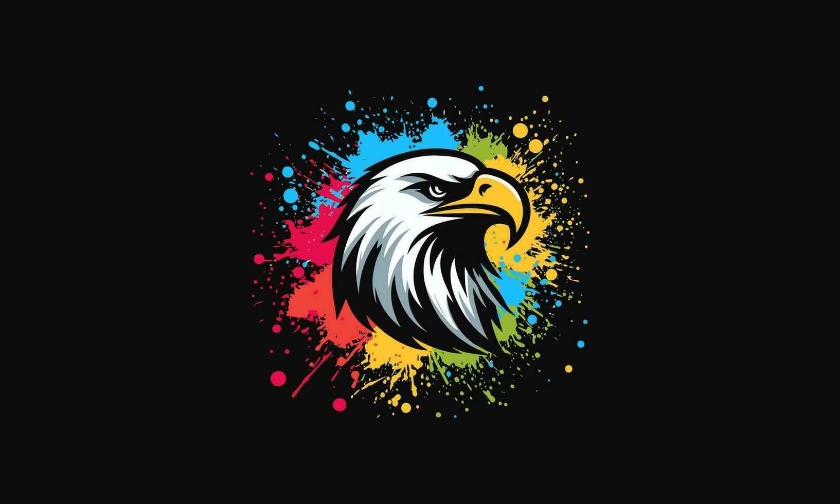 Kopf Adler Regenbogen Spritzen Vektor eben Design