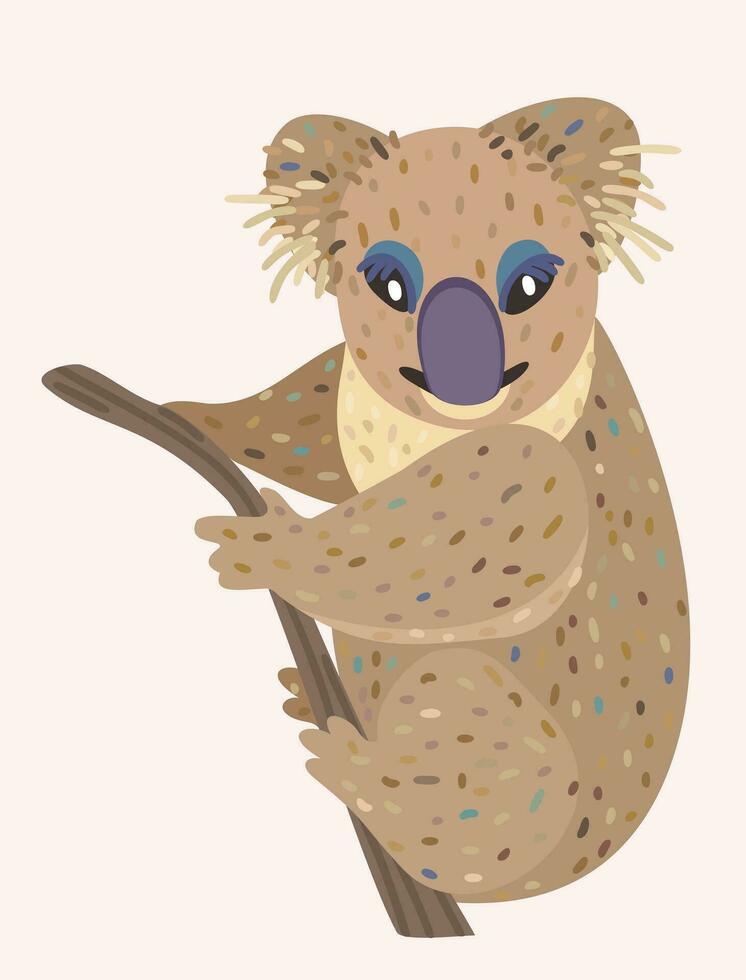 vektor söt illustration av koala isolerat på ljus bakgrund