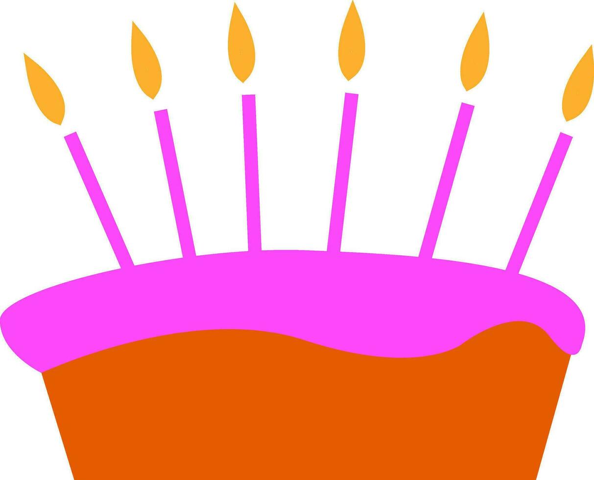 ein lila Fondant Kuchen mit Kerzen Vektor oder Farbe Illustration