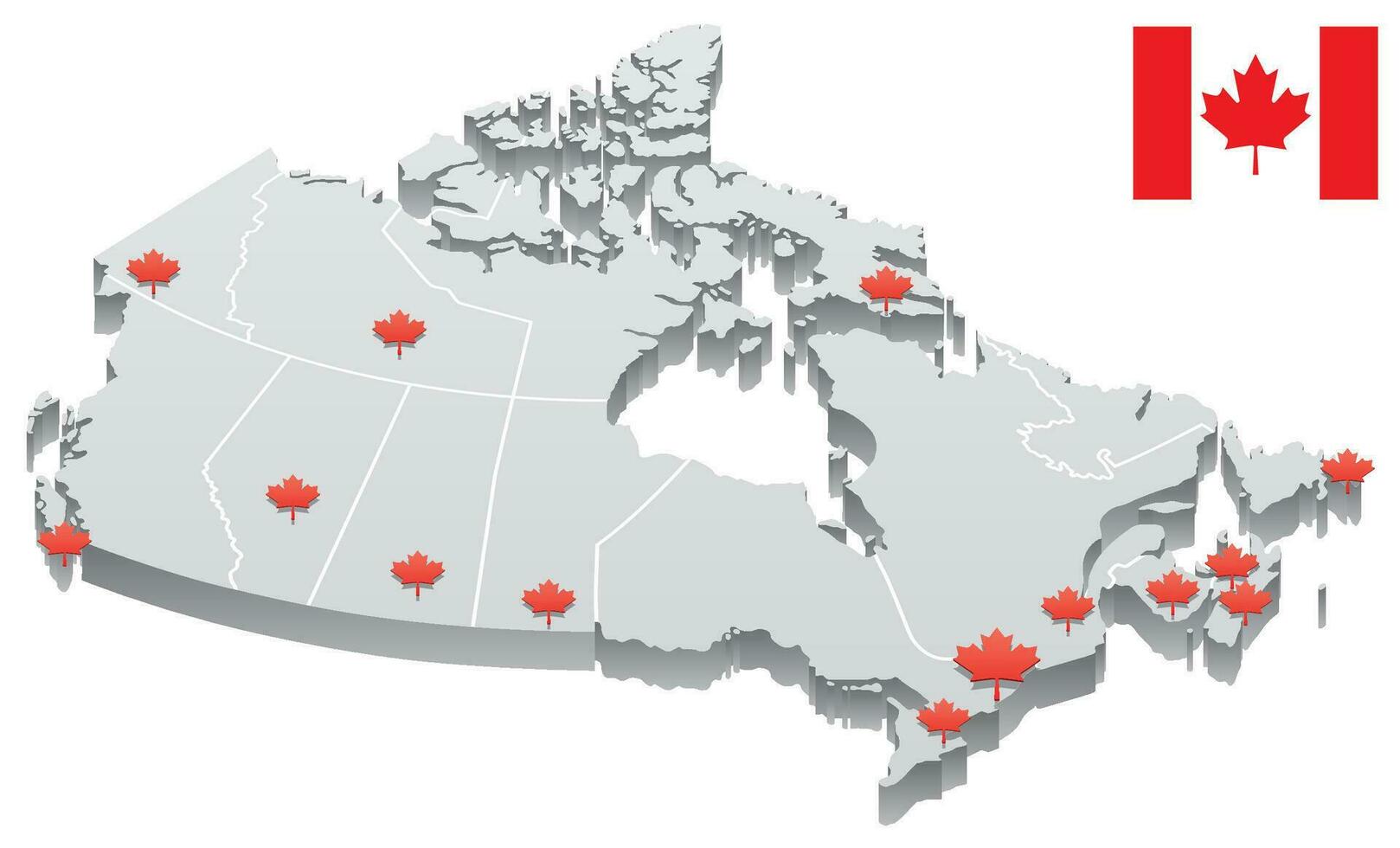 kanada Karta på vit vektor