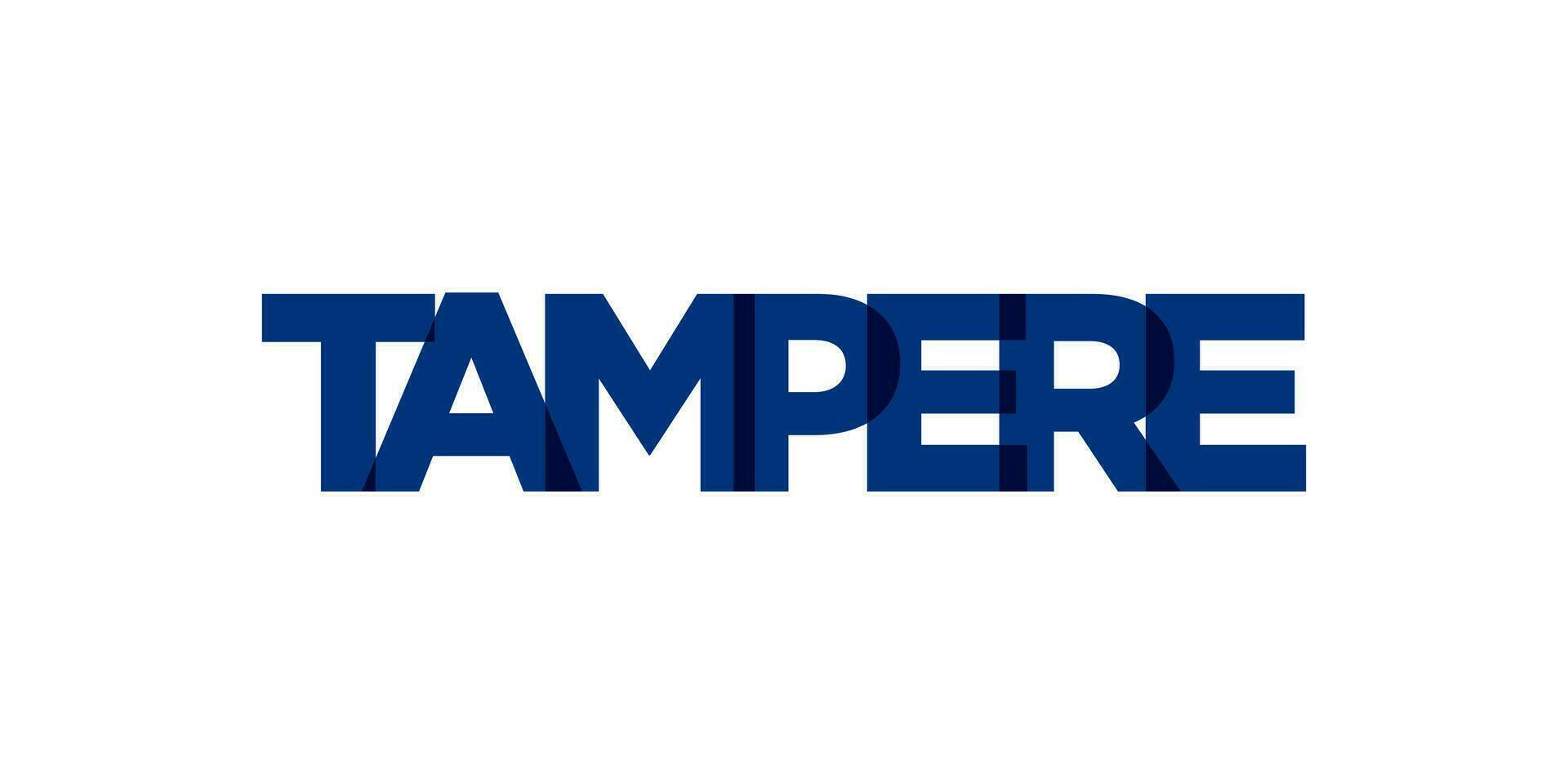 Tammerfors i de finland emblem. de design funktioner en geometrisk stil, vektor illustration med djärv typografi i en modern font. de grafisk slogan text.