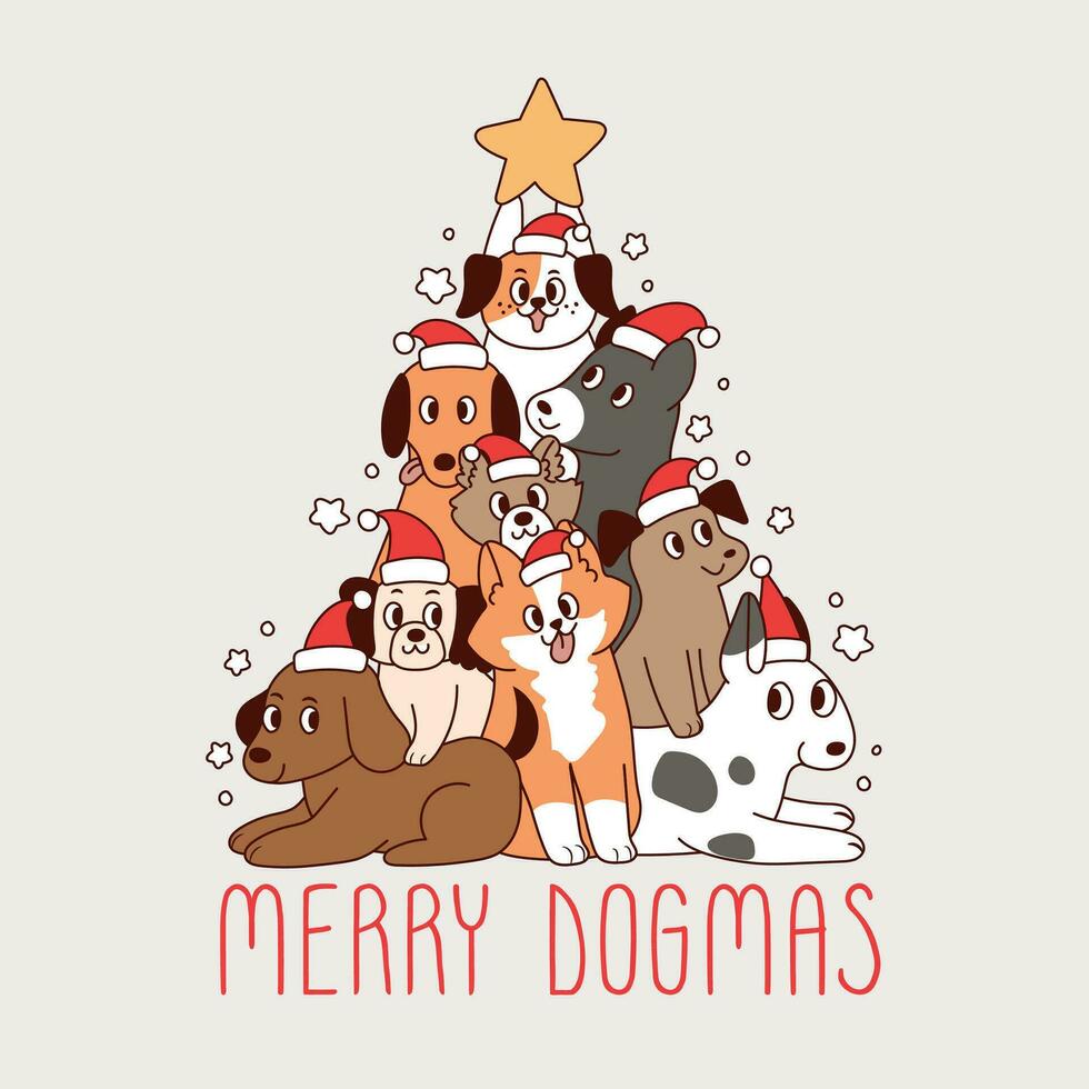 Weihnachten Baum gemacht oben von Hunde vektor