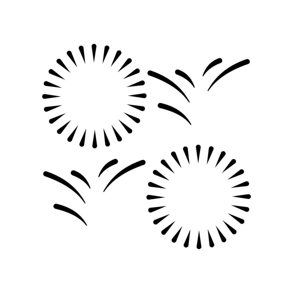 Feuerwerk Symbol, glücklich Neu Jahr Vektor, isoliert auf Weiß Hintergrund mit schwarz füllen Stil. vektor