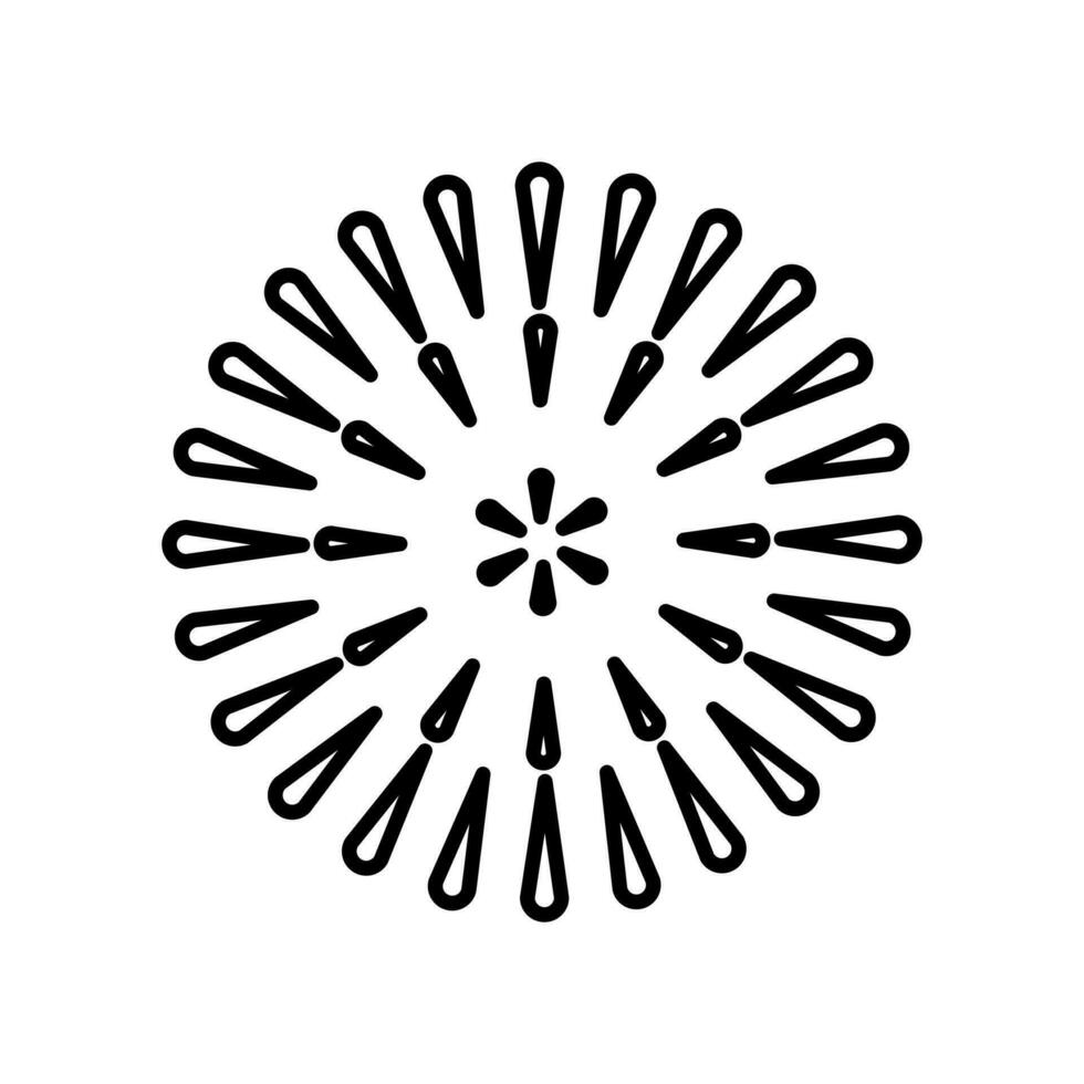 fyrverkeri ikon, Lycklig ny år vektor, isolerat på vit bakgrund med linje stil vektor