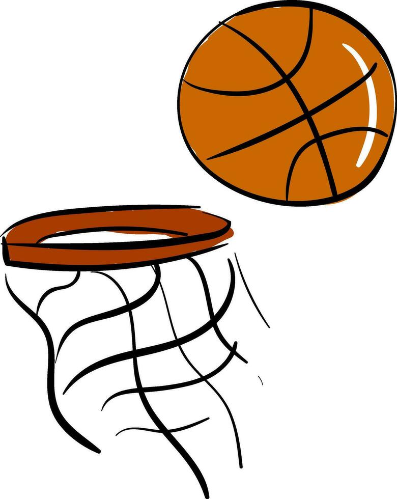 ein Basketball und Netz Vektor oder Farbe Illustration