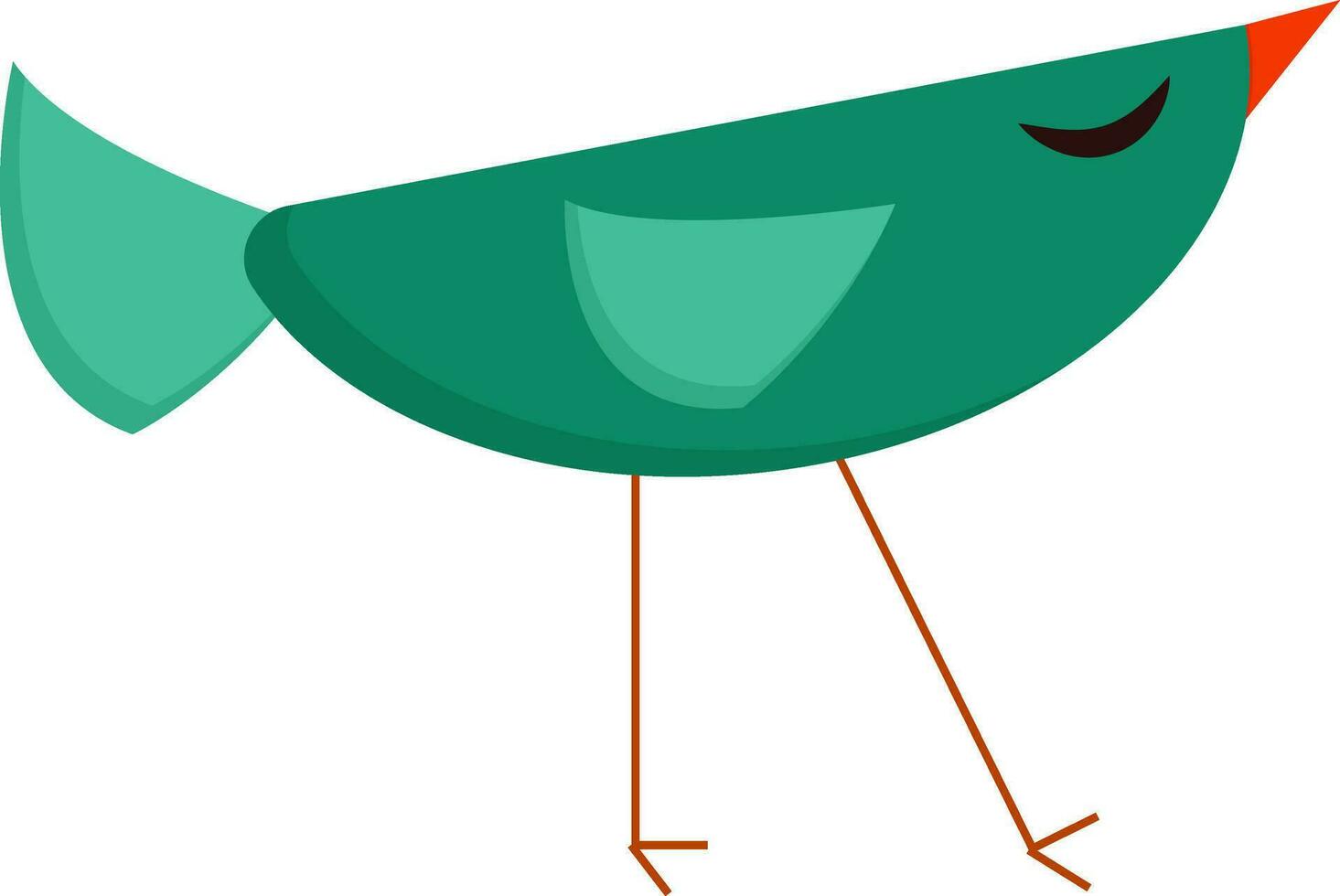 ein Blau dreieckig Vogel mit Augen geschlossen Vektor oder Farbe Illustration