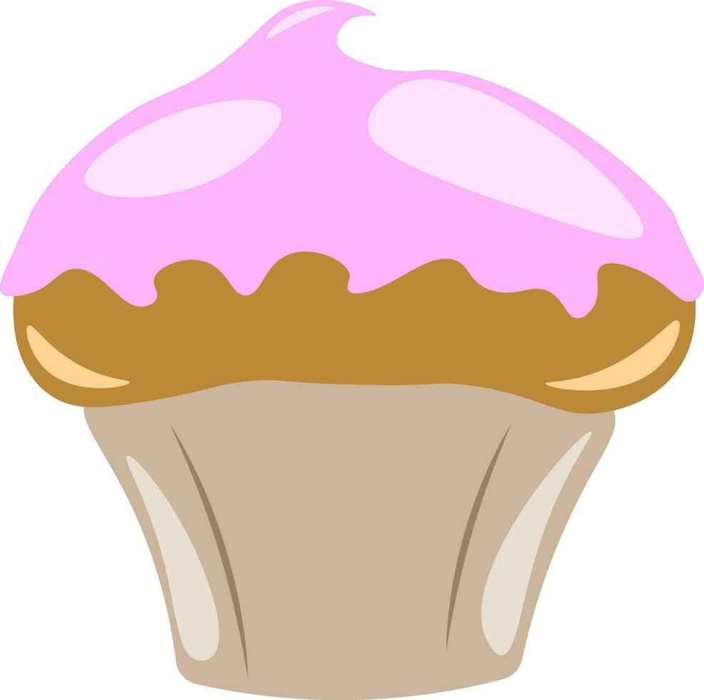en lila muffin vektor eller Färg illustration