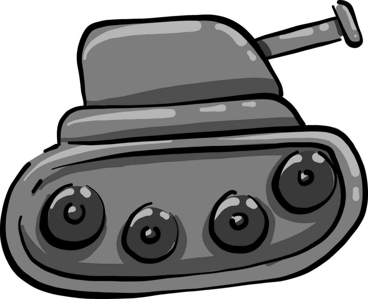grau Panzer, Illustration, Vektor auf Weiß Hintergrund