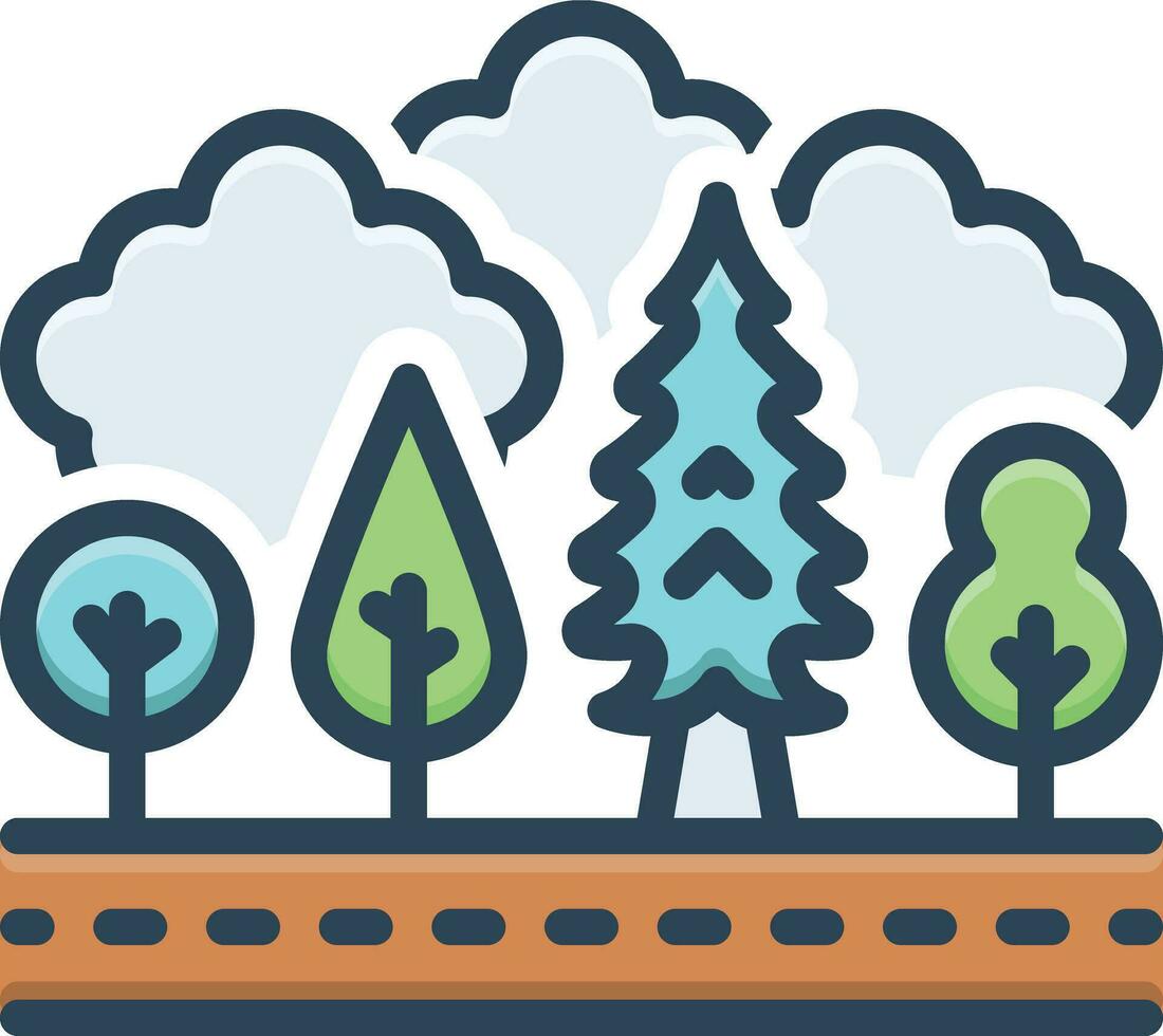 Färg ikon för skogsbruk vektor