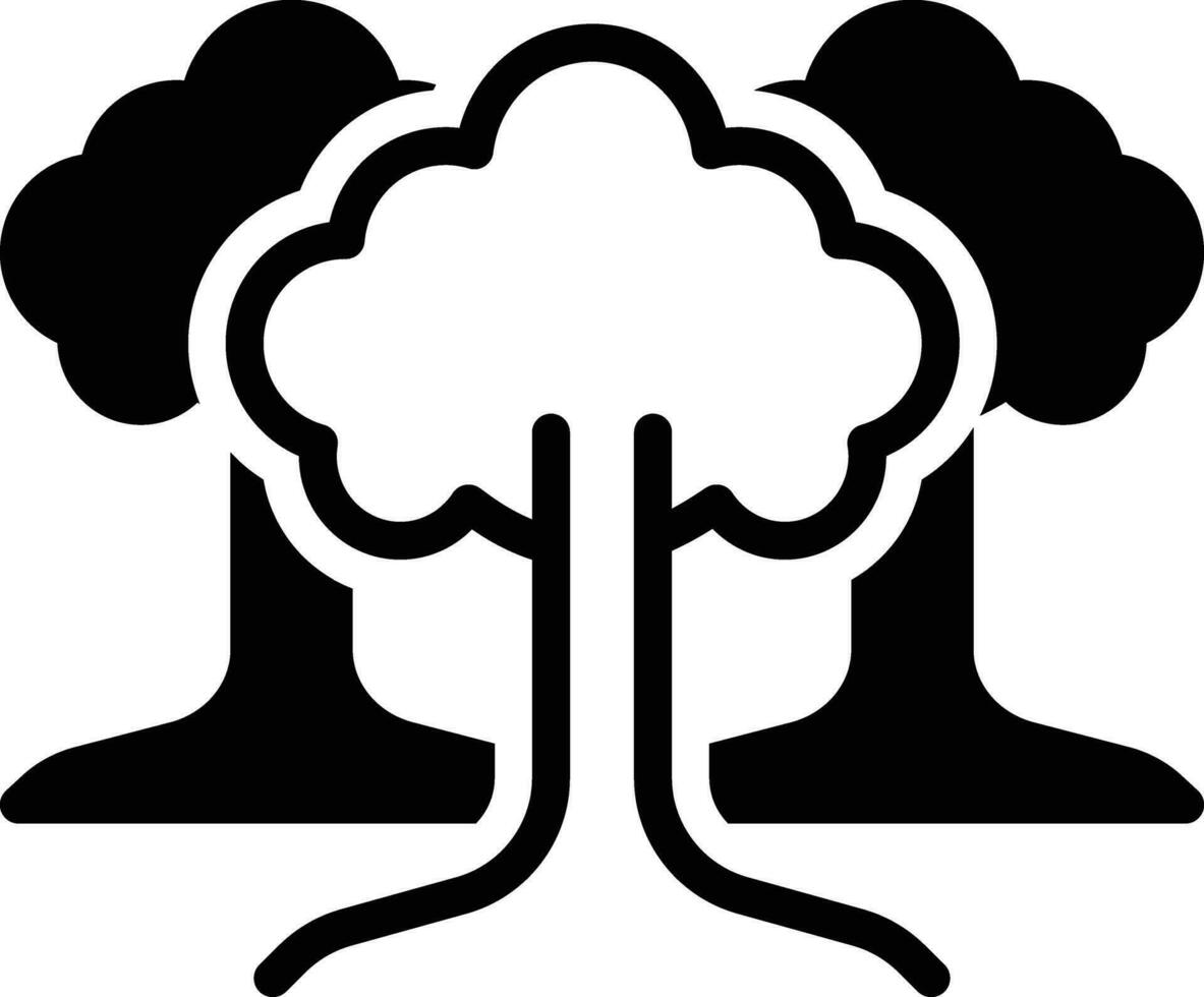 fast ikon för träd vektor