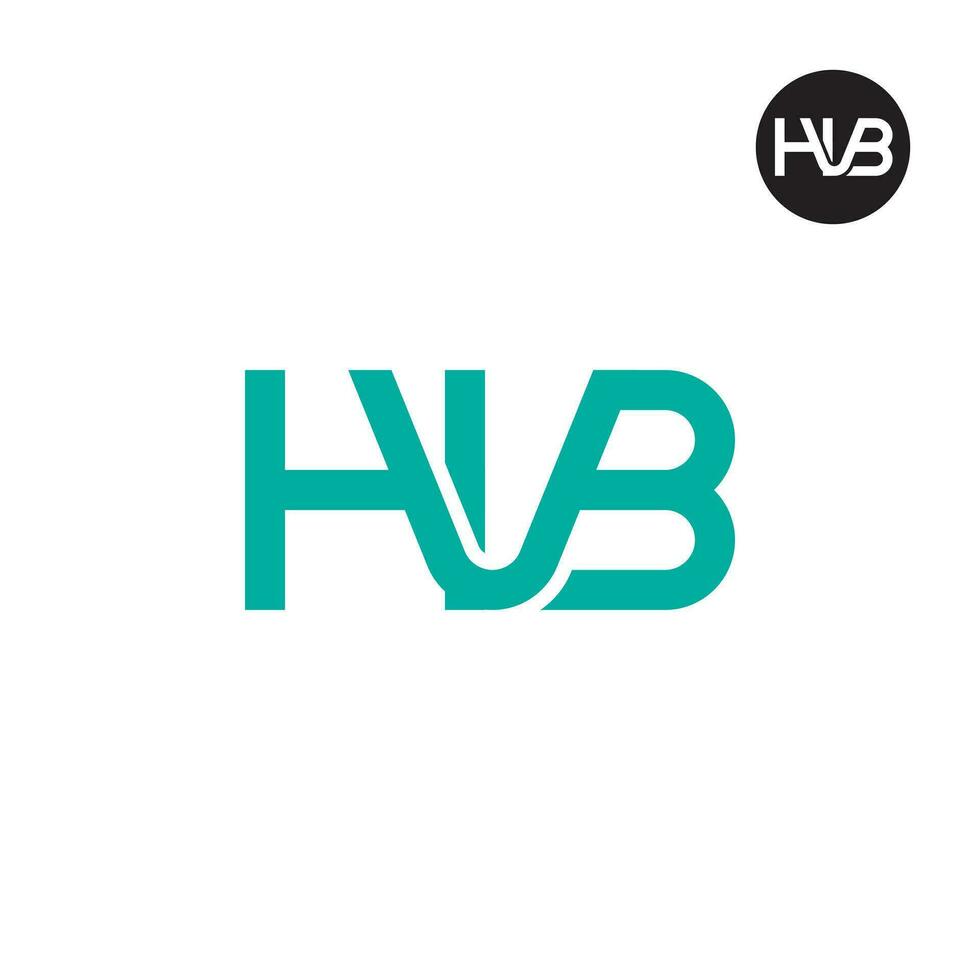 Brief hvb Monogramm Logo Design vektor