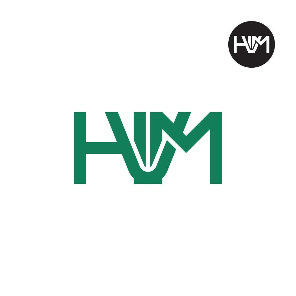 Brief hvm Monogramm Logo Design vektor